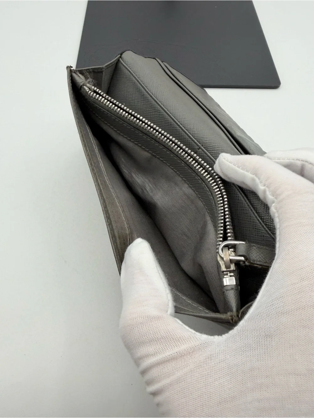 Prada Long Saffiano Leather Bi Fold Wallet